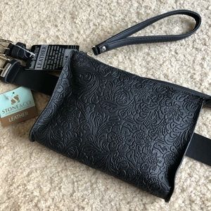 Stone & Co Genuine Leather Double Belted Bag